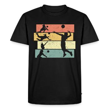 Damen Volleyball retro - Männer Premium Bio T-Shirt - Schwarz - Vorne - Nico (187cm)