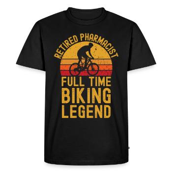 Retired pharmacist biking legend - Men's Premium Organic T-Shirt - black - Front - Nico (187cm)