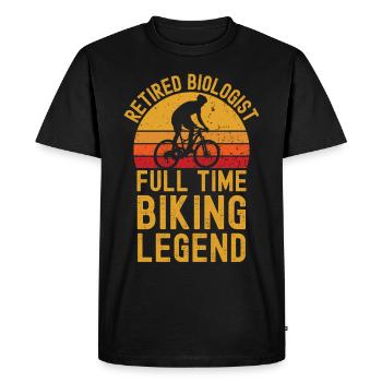 Retired biologist biking legend - Men's Premium Organic T-Shirt - black - Front - Nico (187cm)