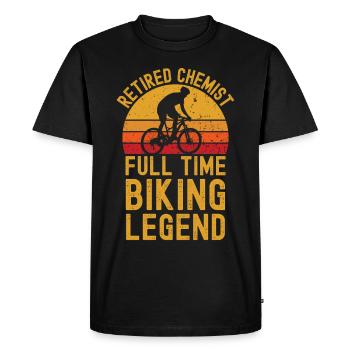 Retired chemist biking legend - Men's Premium Organic T-Shirt - black - Front - Nico (187cm)