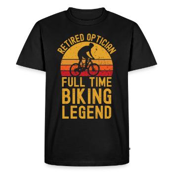 Légende du vélo opticien à la retraite - T-shirt Premium bio Homme - noir - Devant - Nico (187cm)