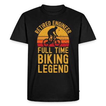 Retired engineer biking legend - Men's Premium Organic T-Shirt - black - Front - Nico (187cm)