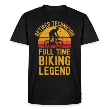 Technicien à la retraite légende du vélo - T-shirt Premium bio Homme - noir - Devant - Nico (187cm)