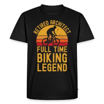 Retired architect biking legend - Men's Premium Organic T-Shirt - black - Front - Nico (187cm)