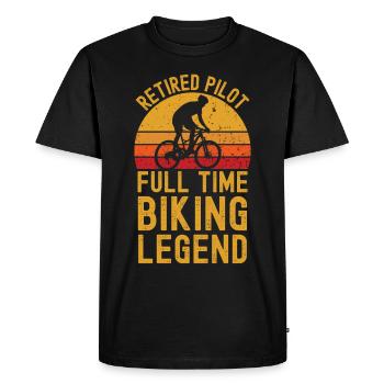 Retired pilot biking legend - Men's Premium Organic T-Shirt - black - Front - Nico (187cm)