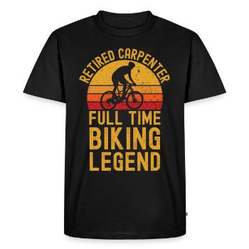 Retired carpenter biking legend - Men's Premium Organic T-Shirt - black - Front - Nico (187cm)