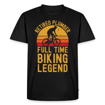 Légende du vélo plombier à la retraite - T-shirt Premium bio Homme - noir - Devant - Nico (187cm)