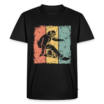 Snowboarding retro - Men's Premium Organic T-Shirt - black - Front - Nico (187cm)