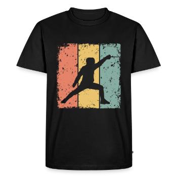 Fencing retro - Men's Premium Organic T-Shirt - black - Front - Nico (187cm)