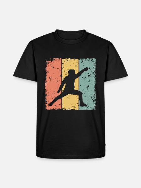 Fencing retro - Men's Premium Organic T-Shirt - black