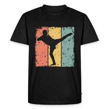Kickboxing rétro - T-shirt Premium bio Homme - noir - Devant - Nico (187cm)