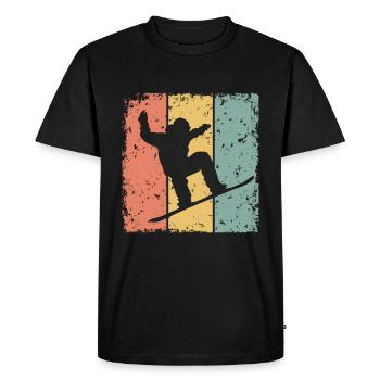 Snowboarding retro - Men's Premium Organic T-Shirt - black - Front - Nico (187cm)
