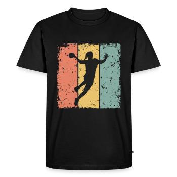 Women Handball retro - Men's Premium Organic T-Shirt - black - Front - Nico (187cm)