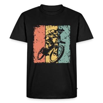 Vélo rétro - T-shirt Premium bio Homme - noir - Devant - Nico (187cm)