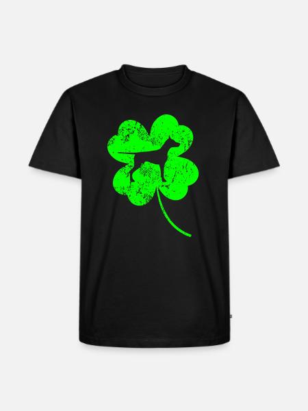 Doberman St.Patrick's day Shamrock - Men's Premium Organic T-Shirt - black