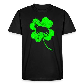 Border-collie Saint-Patrick Trèfle - T-shirt Premium bio Homme - noir - Devant - Nico (187cm)