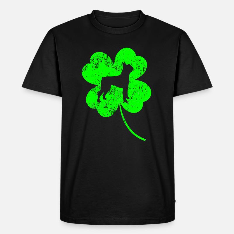 Boston-terrier St.Patrick's day Shamrock - Männer Premium Bio T-Shirt - Schwarz