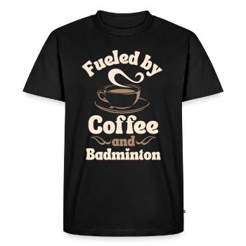 Amateur de café Badminton - T-shirt Premium bio Homme - noir - Devant - Nico (187cm)