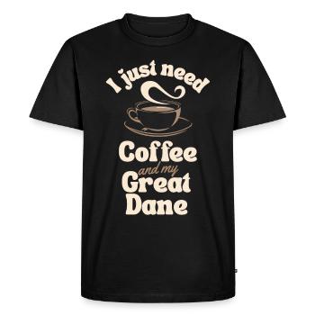 Café Amoureux des grand-danois - T-shirt Premium bio Homme - noir - Devant - Nico (187cm)