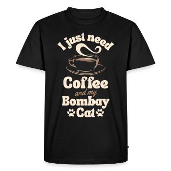 Amateur de café Bombay-chat - T-shirt Premium bio Homme - noir - Devant - Nico (187cm)
