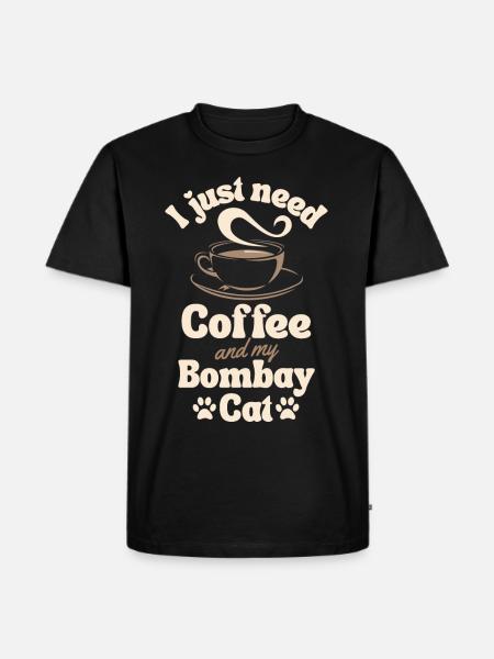 Coffee Bombay-cat lover - Men's Premium Organic T-Shirt - black