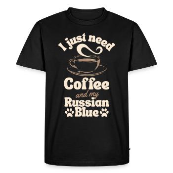 Café Amateur de bleu russe - T-shirt Premium bio Homme - noir - Devant - Nico (187cm)
