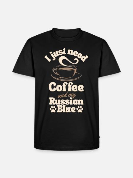Coffee Russian-blue lover - Men's Premium Organic T-Shirt - black