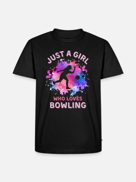 Frauen Bowling Mädchen - Männer Premium Bio T-Shirt - Schwarz