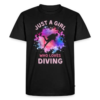 Femmes plongeuses - T-shirt Premium bio Homme - noir - Devant - Nico (187cm)