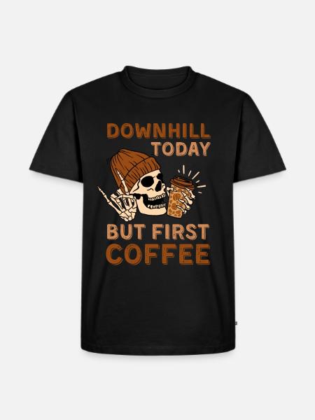 Coffee Downhill skeleton - Men's Premium Organic T-Shirt - black