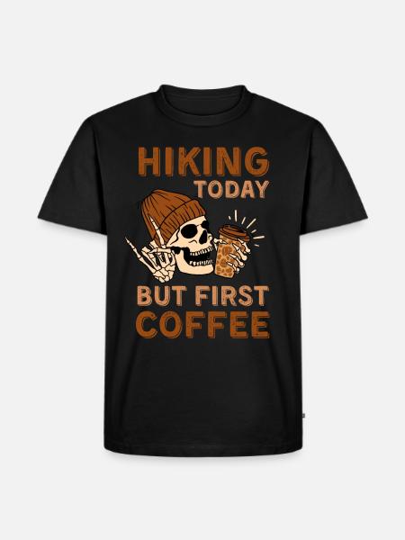 Coffee Hiking skeleton - Men's Premium Organic T-Shirt - black