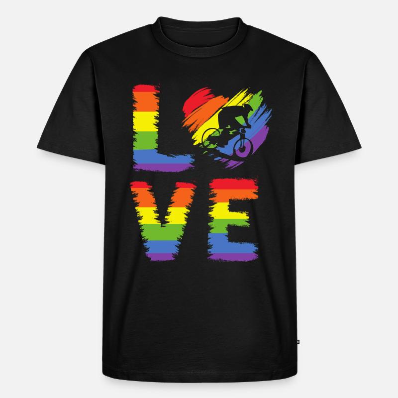 Radfahren LGBT Pride - Männer Premium Bio T-Shirt - Schwarz