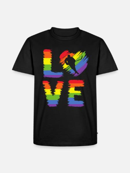 Ice-hockey LGBT Pride - Men's Premium Organic T-Shirt - black