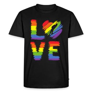 Ski-jumping LGBT Pride - Men's Premium Organic T-Shirt - black - Front - Nico (187cm)
