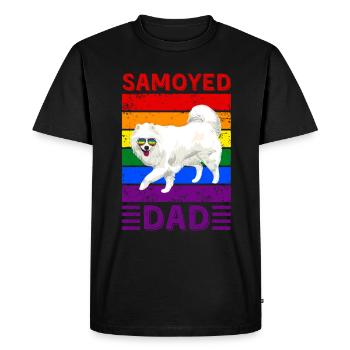 Samoyède Papa LGBTQ - T-shirt Premium bio Homme - noir - Devant - Nico (187cm)