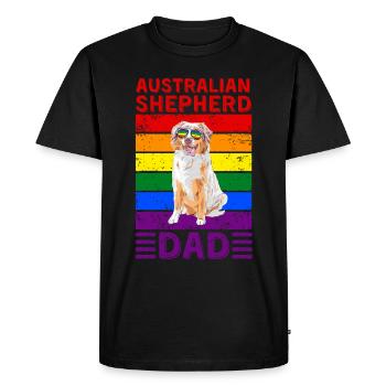Australian-shepherd Dad LGBTQ - Men's Premium Organic T-Shirt - black - Front - Nico (187cm)