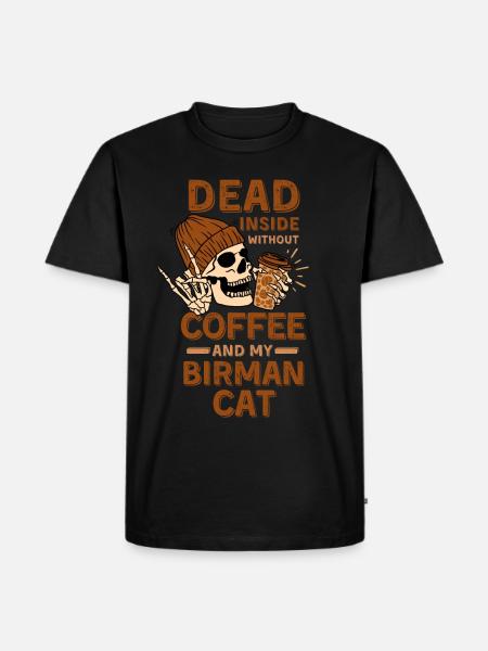 Kaffee-Birma-Katzenliebhaber - Männer Premium Bio T-Shirt - Schwarz