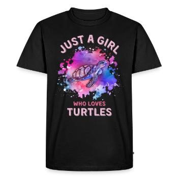 Just a girl who loves Turtles - Men's Premium Organic T-Shirt - black - Front - Nico (187cm)