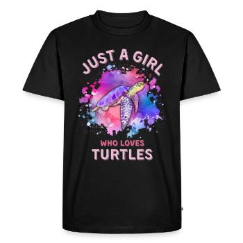 Just a girl who loves Turtles - Men's Premium Organic T-Shirt - black - Front - Nico (187cm)