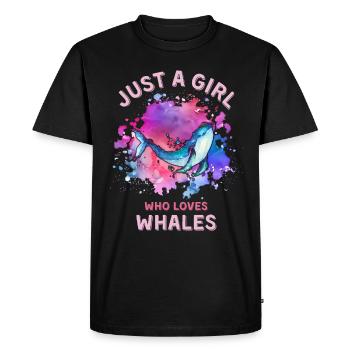 Just a girl who loves Whales - Men's Premium Organic T-Shirt - black - Front - Nico (187cm)