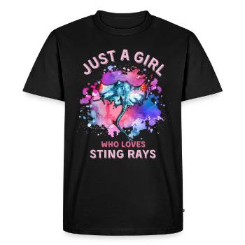 Just a girl who loves Sting-rays - Men's Premium Organic T-Shirt - black - Front - Nico (187cm)
