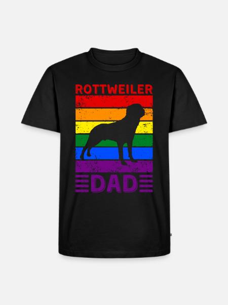Rottweiler Dad LGBTQ Rainbow Flag - Men's Premium Organic T-Shirt - black