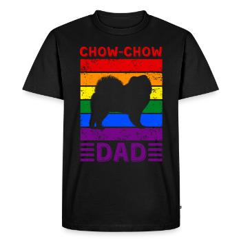 Chow-chow Dad LGBTQ Rainbow Flag - Men's Premium Organic T-Shirt - black - Front - Nico (187cm)