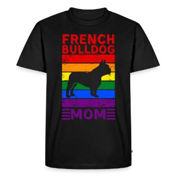French-bulldog Mom LGBTQ Rainbow Flag - Men's Premium Organic T-Shirt - black - Front - Nico (187cm)