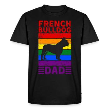 French-bulldog Dad LGBTQ Rainbow Flag - Men's Premium Organic T-Shirt - black - Front - Nico (187cm)