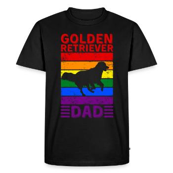 Golden-retriever Dad LGBTQ Rainbow Flag - Men's Premium Organic T-Shirt - black - Front - Nico (187cm)
