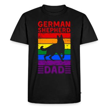 German-shepherd Dad LGBTQ Rainbow Flag - Men's Premium Organic T-Shirt - black - Front - Nico (187cm)