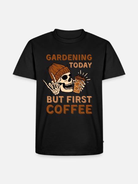 Coffee Gardening skeleton - Men's Premium Organic T-Shirt - black