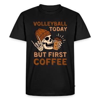 Café Volley-ball squelette - T-shirt Premium bio Homme - noir - Devant - Nico (187cm)