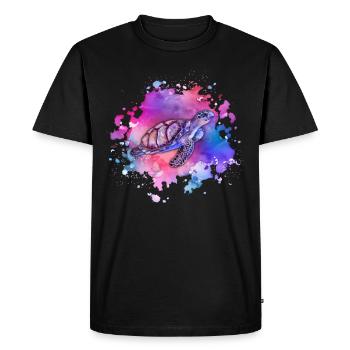 Tortue de mer-jour de la terre jour de l’océan - T-shirt Premium bio Homme - noir - Devant - Nico (187cm)